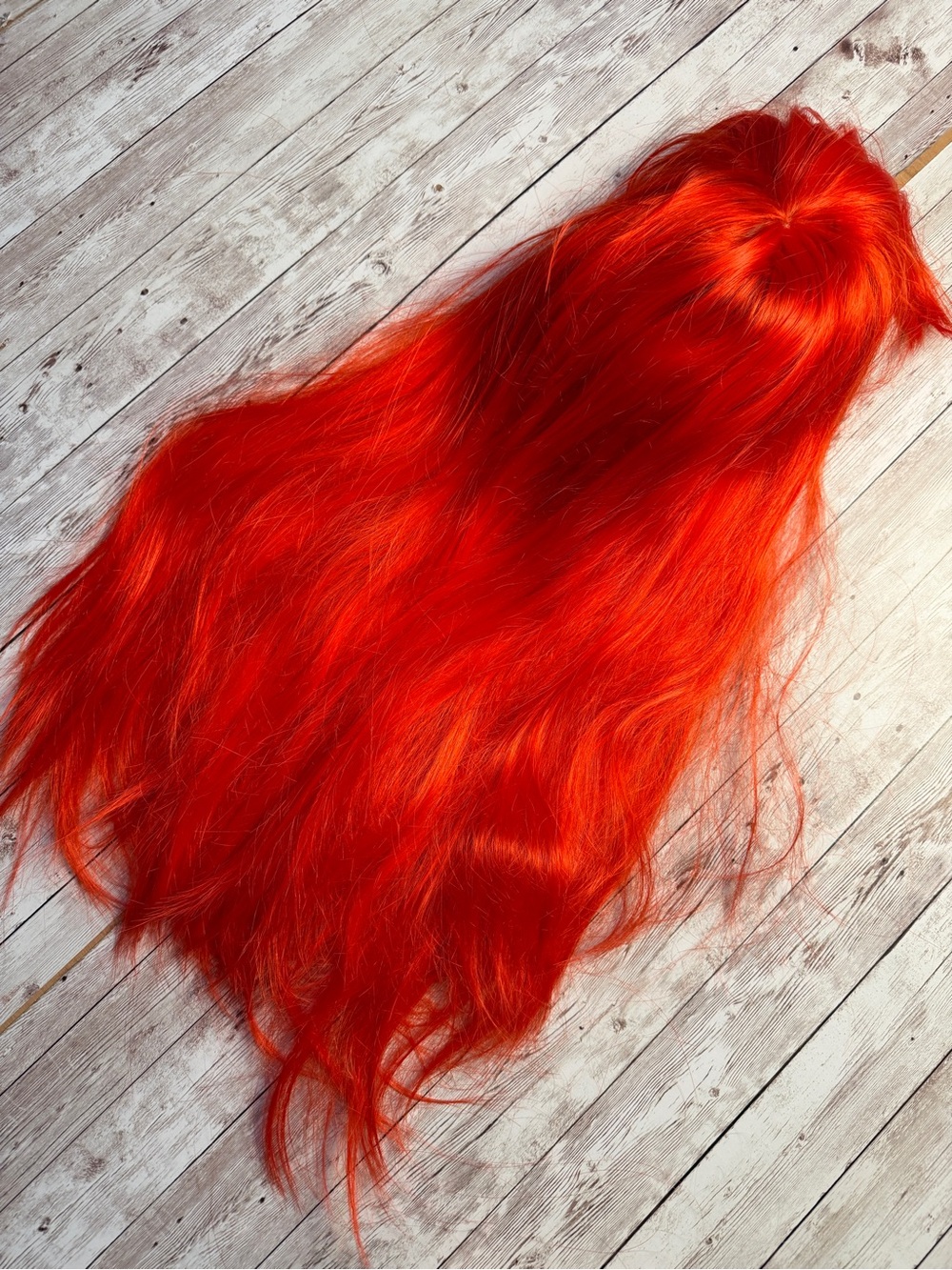 Fiery red Orange Long Women's Wig with bangs